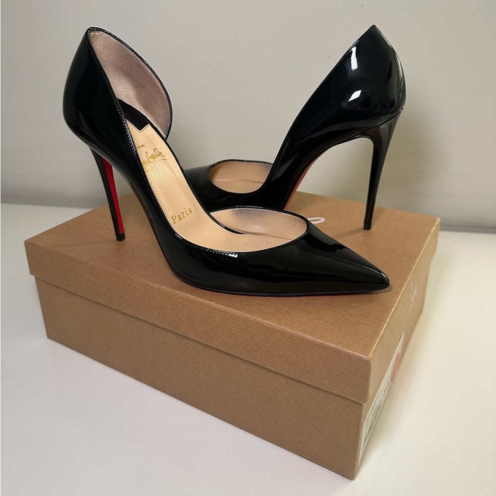 Christian Louboutin Iriza 100 mm Pumps - Patent calf leather - Black - Size 8.5